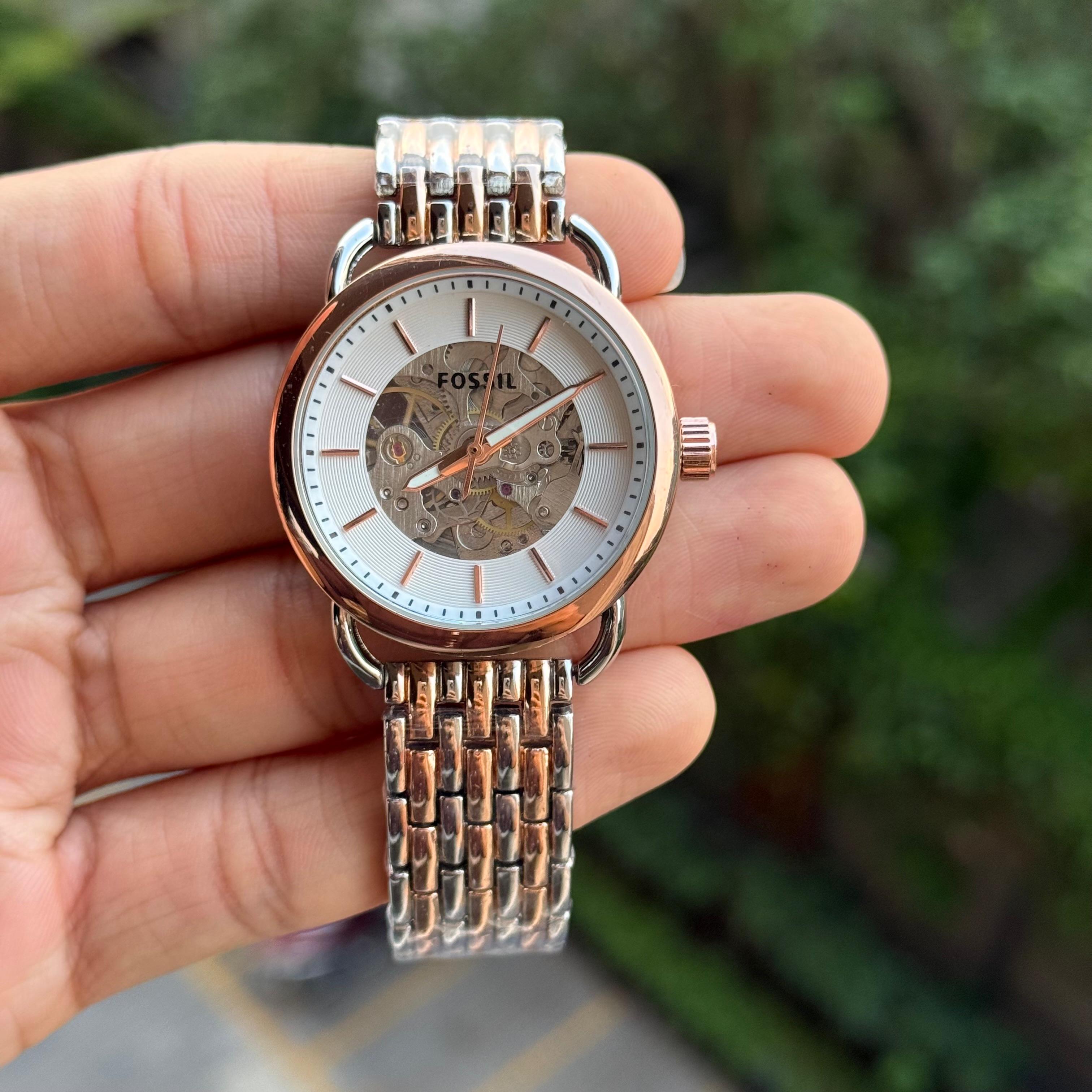 Fossi_l womens automatic tow tone white dial