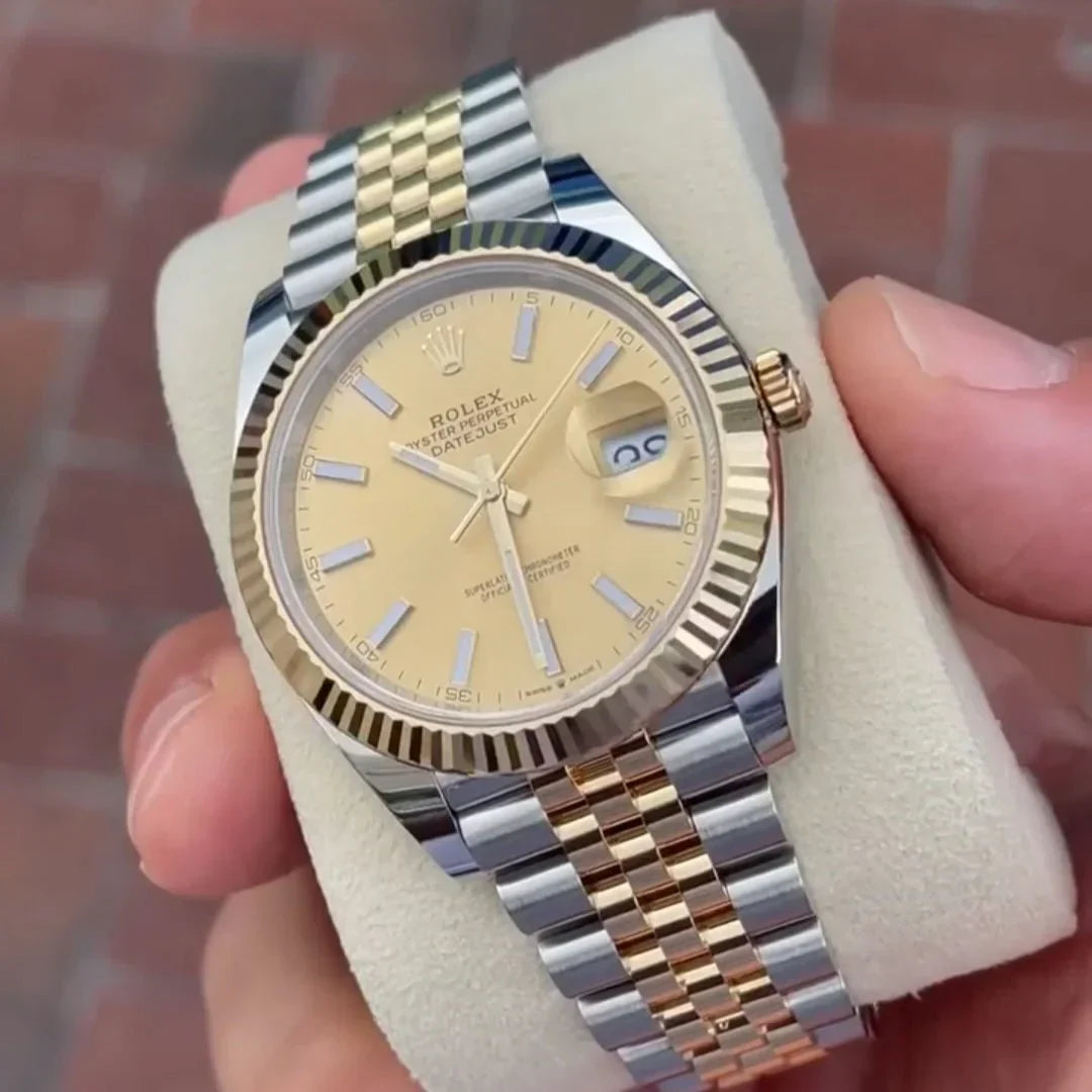 Role_x Datejust Gold Silver Gold Dial Metal Watch