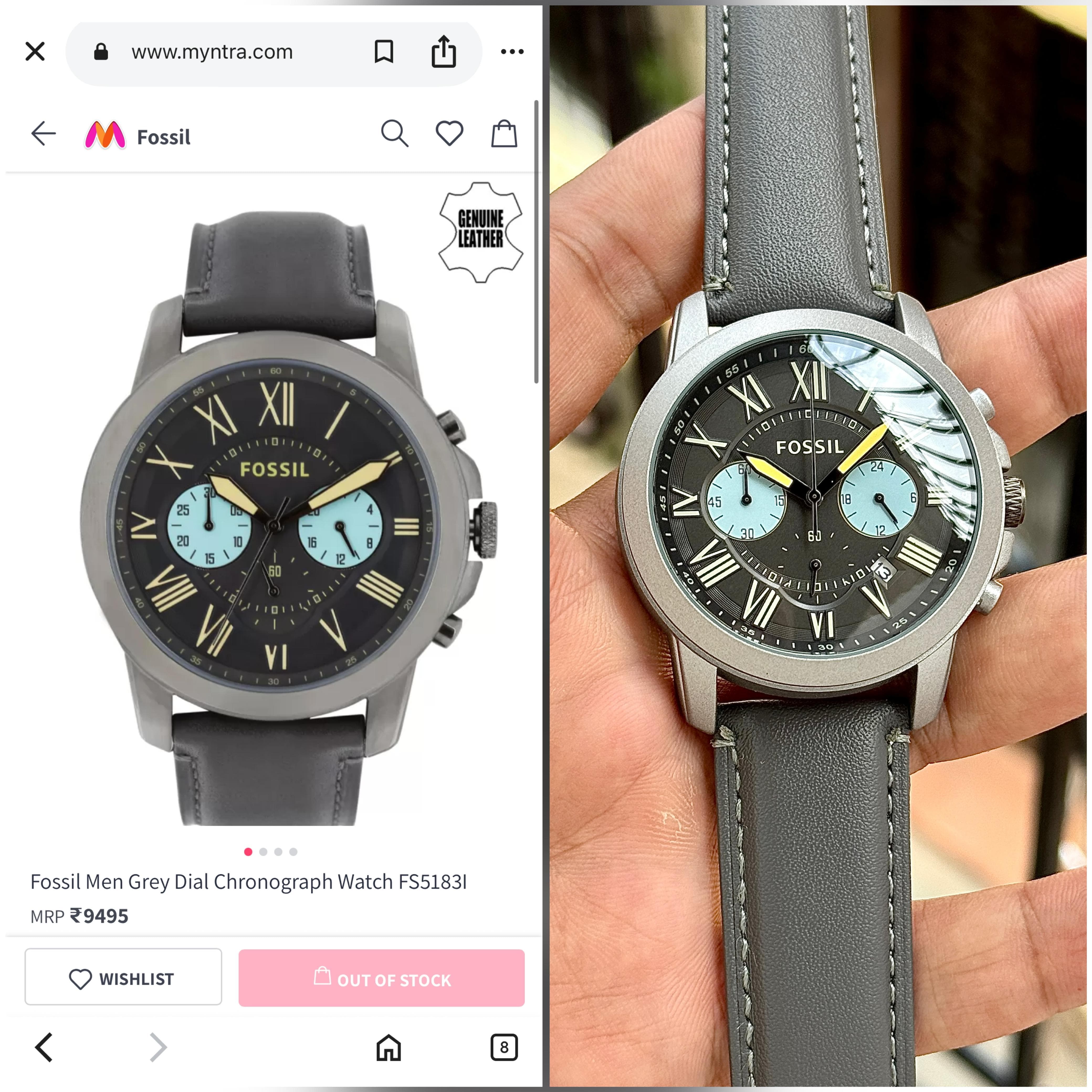 Fossi_l Grant Grey Chronograph Mens Watch 🤩✅